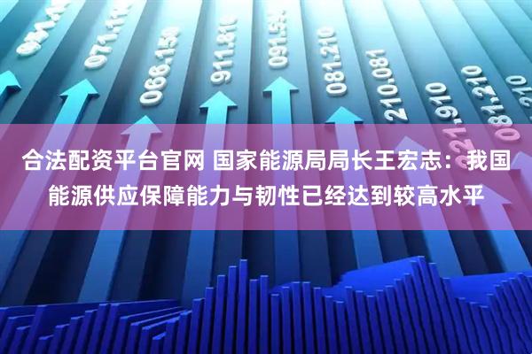 合法配资平台官网 国家能源局局长王宏志：我国能源供应保障能力与韧性已经达到较高水平