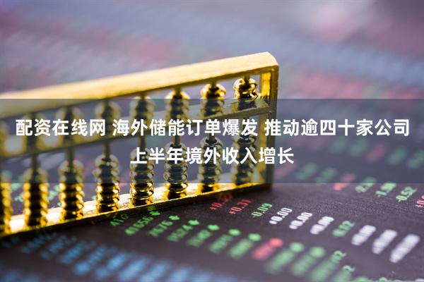 配资在线网 海外储能订单爆发 推动逾四十家公司上半年境外收入增长