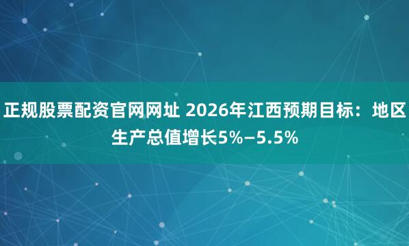 正规股票配资官网网址 2026年江西预期目标：地区生产总值增长5%—5.5%